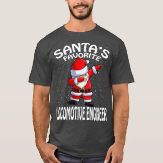 Santas Favorite Locomotive Engineer Christmas T-Shirt