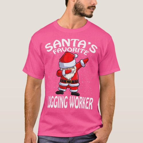 Santas Favorite Logging Worker Christmas T_Shirt