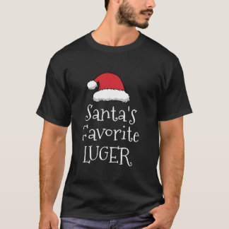 Santas Favorite Luger Christmas Funny Luge Gift T-Shirt