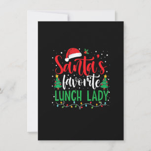 Santa's Favorite Lunch Lady Christmas Santa Hat Pa Invitation