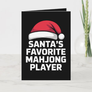 Santa's Favorite Mahjong Player Christmas Game Card