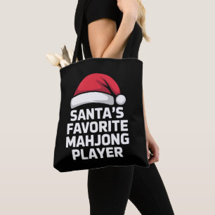 Santa's Favorite Mahjong Player Christmas Game Tote Bag