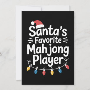 Santas Favorite Mahjong Player Christmas Holiday Invitation