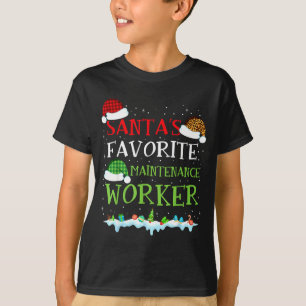 Santa's Favorite Maintenance Worker Fun Christmas  T-Shirt