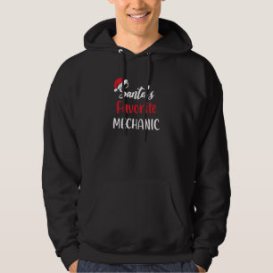 Santas Favorite Mechanic Christmas Pajama Xmas Hoodie