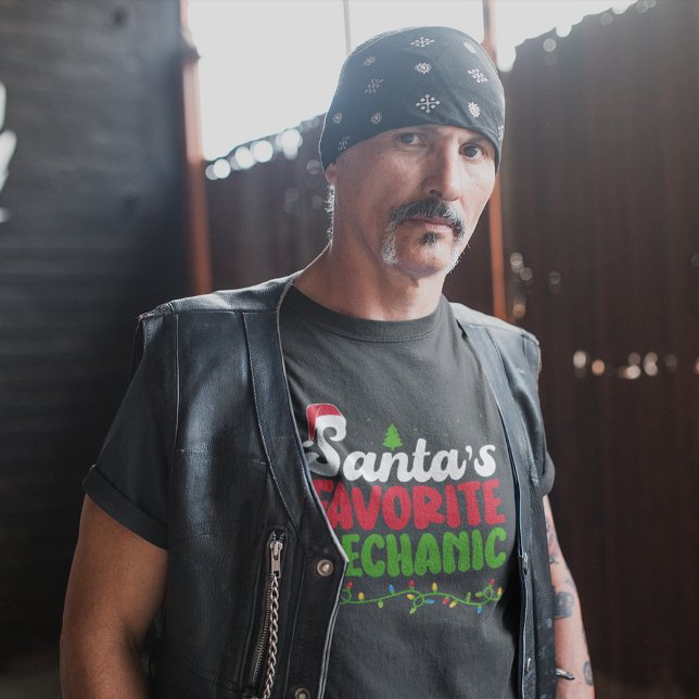 Santa's Favorite Mechanic Christmas Themed T-Shirt (Creator Uploaded)