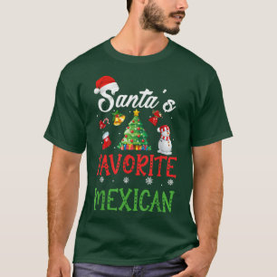Santa's Favorite Mexican Funny Christmas Tree Sant T-Shirt