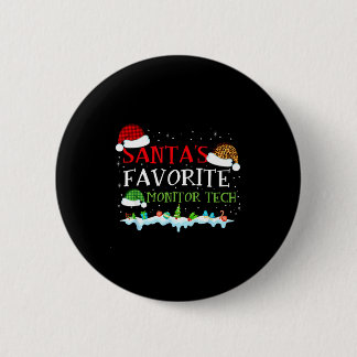Santa's Favorite Monitor Tech Fun Christmas Button