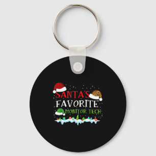 Santa's Favorite Monitor Tech Fun Christmas Keychain