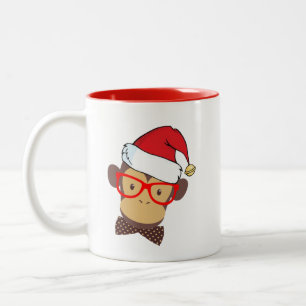 Santa's favorite monkey funny Christmas mug design