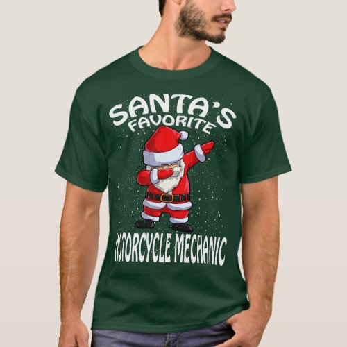 Santas Favorite Motorcycle Mechanic Christmas T_Shirt