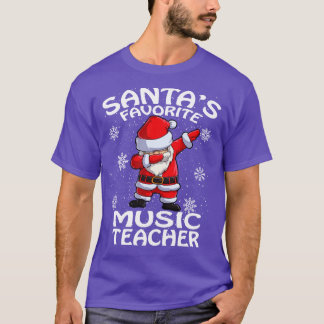 Santas Favorite Music Teacher Christmas T-Shirt