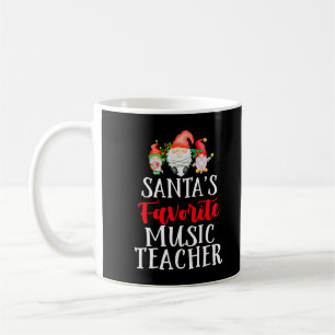 Santa's Favorite Music Teacher Funny Christmas Gno Coffee Mug