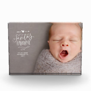 Santas Favorite New Baby Birth Annoucement Photo Block