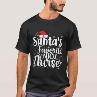 Santa'S Favorite Nicu Nurse Merry Christmas Cute N T-Shirt