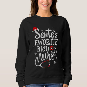 Santa's Favorite Nicu Nurse Xmas Light Santa Hat C Sweatshirt
