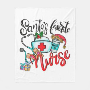 santas favorite nurse 1 fleece blanket