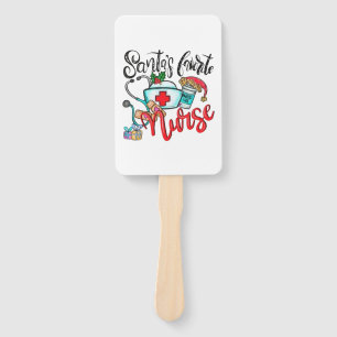 santas favorite nurse  1 hand fan