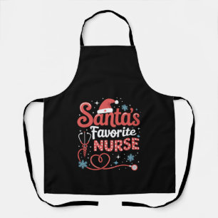 Santa's Favorite Nurse Christmas Apron