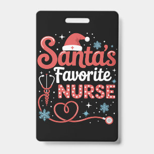 Santa's Favorite Nurse Christmas  Badge