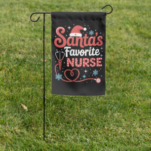 Santa's Favorite Nurse Christmas  Garden Flag