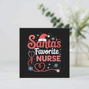 Santa's Favorite Nurse Christmas  Invitation