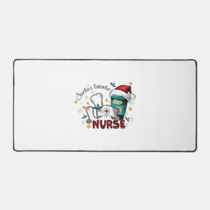 Santa's Favorite Nurse Christmas Mom Nurse   Desk Mat