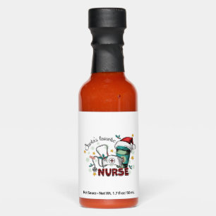 Santa's Favorite Nurse Christmas Mom Nurse Hot Sauces