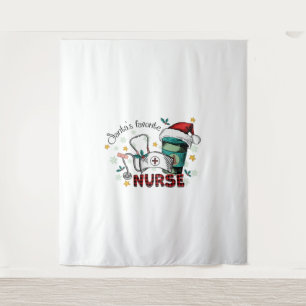 Santa's Favorite Nurse Christmas Mom Nurse Tapestry