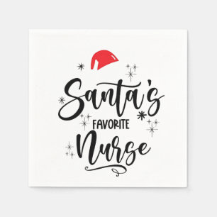Santa's Favorite Nurse Christmas Napkins