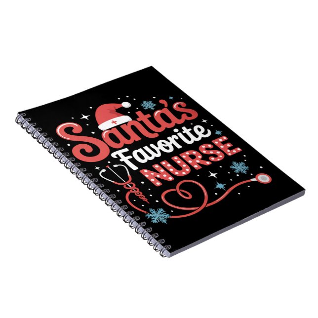 Santa's Favorite Nurse Christmas  Notebook (Right Side)