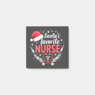 Santa's Favorite Nurse Christmas Nursing Post-it Notes
