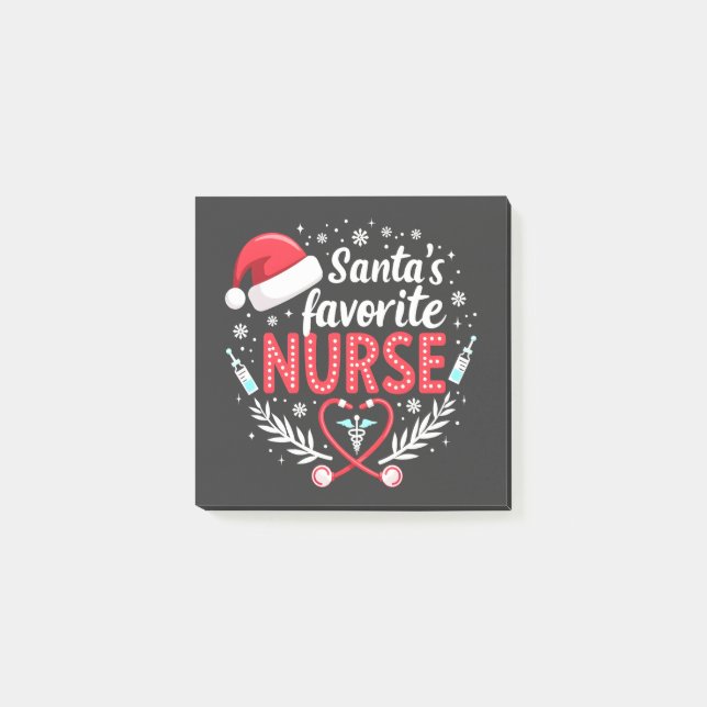 Santa's Favorite Nurse Christmas Nursing  Post-it Notes (Front)