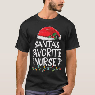 Santa's Favorite Nurse Christmas Santa Claus tree  T-Shirt