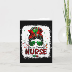 Santas Favorite Nurse Christmas Santa Hat Light Me Card