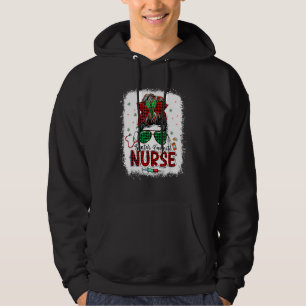 Santas Favorite Nurse Christmas Santa Hat Light Me Hoodie