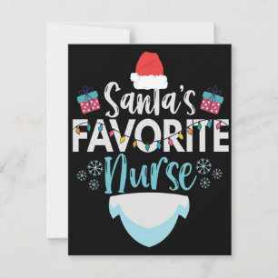 Santa's Favorite Nurse Funny Christmas Nursing Note Card