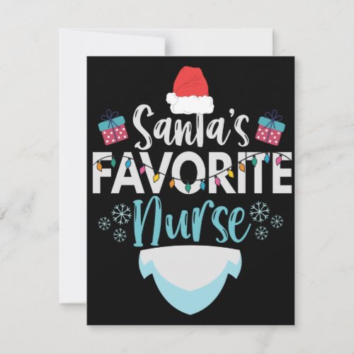 Santas Favorite Nurse Funny Christmas Nursing Note Card