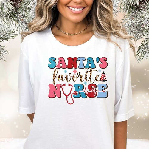  Santas Favorite Nurse Funny Christmas T_Shirt