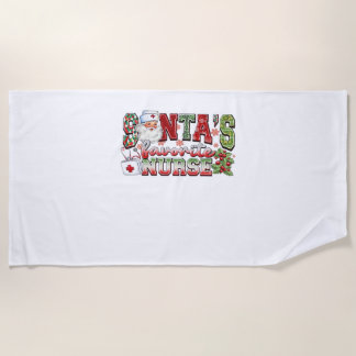 Santa's Favorite Nurse, Merry Nurse, Nurse Christm Beach Towel