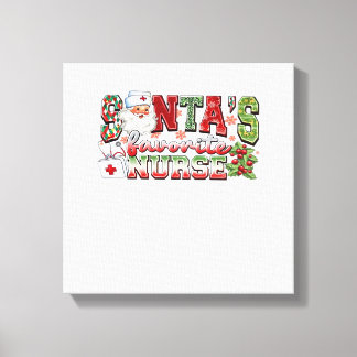 Santa's Favorite Nurse, Merry Nurse, Nurse Christm Canvas Print
