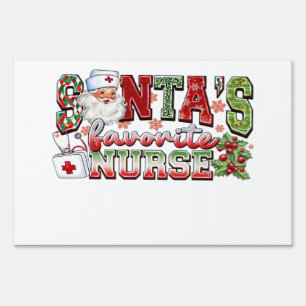 Santa's Favorite Nurse, Merry Nurse, Nurse Christm Sign