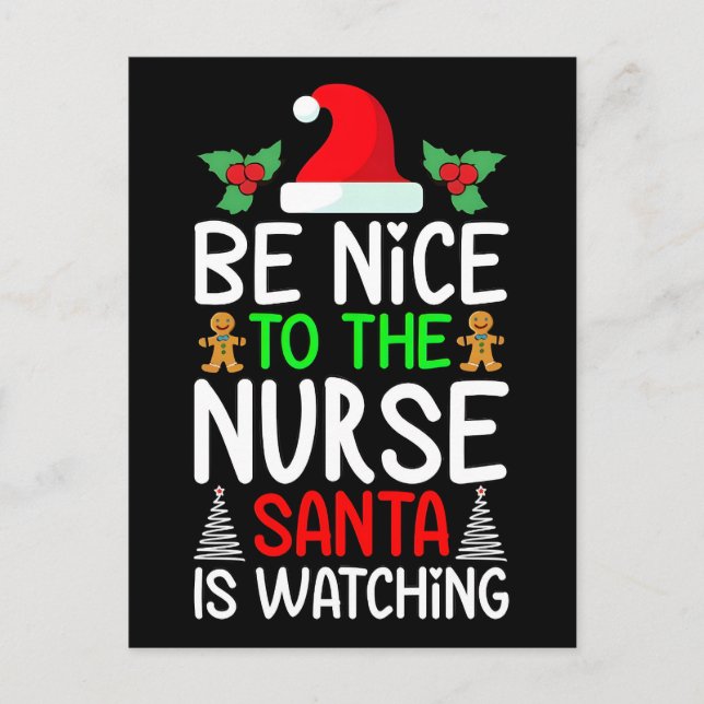 Santa's Favorite Nurse Professional Funny Christma Holiday Postcard (Front)