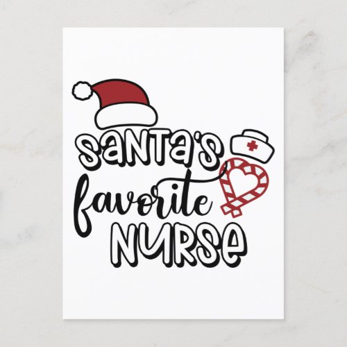 Santas Favorite Nurse Thankful Christmas Season Postcard