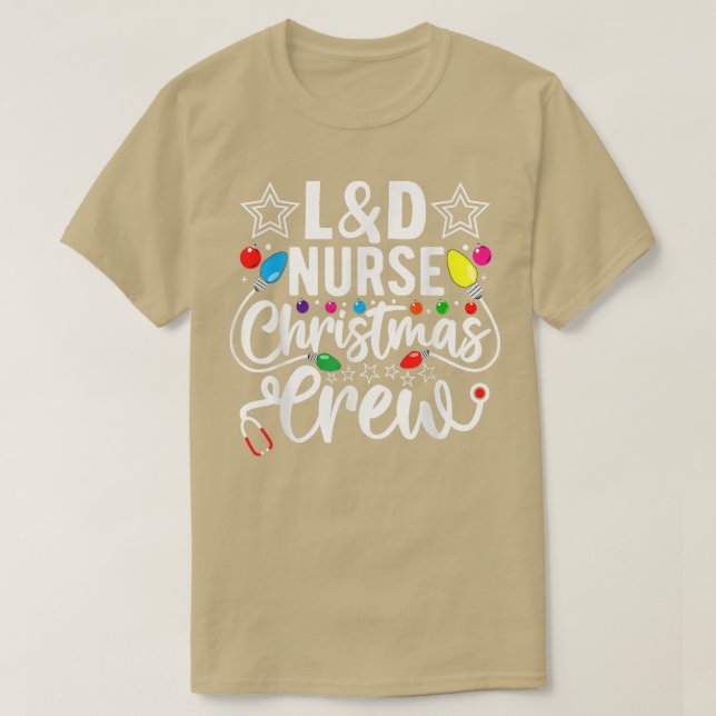 Santa's Favorite Nurse Xmas Light Santa Hat Christ T-Shirt (Design Front)
