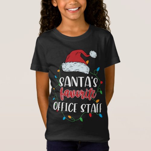 Santas Favorite Office Staff Christmas Lights Fun T_Shirt