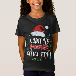 Santa's Favorite Office Staff Christmas Lights Fun T-Shirt