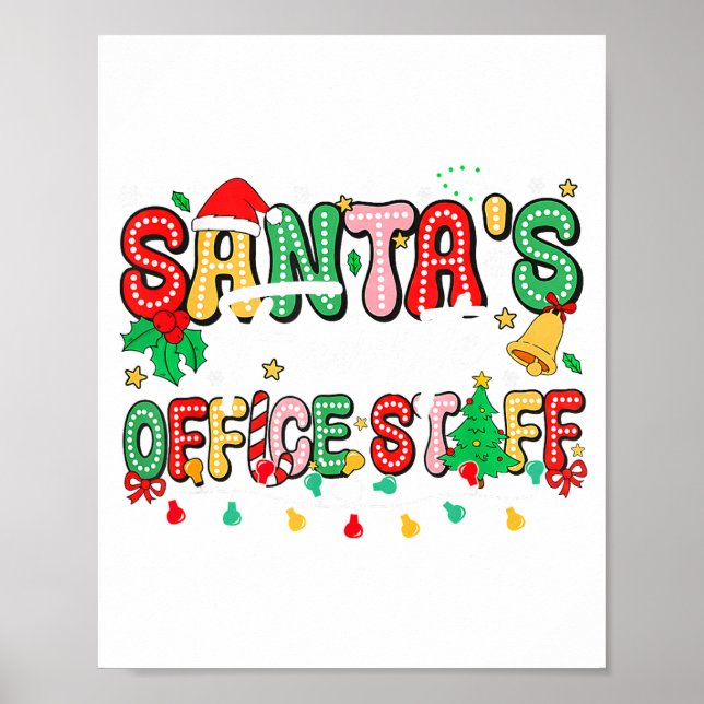 Santa's Favorite Office Staff Christmas Lights San Poster (Front)