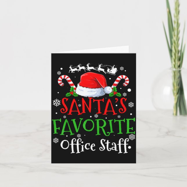 Santa's Favorite Office Staff Christmas Party  Card (Front)