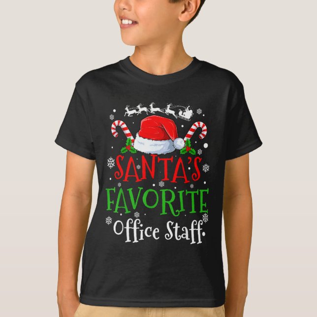 Santa's Favorite Office Staff Christmas Party  T-Shirt (Front)
